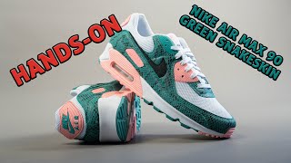 Nike Air Max 90 Green Snakeskin | HANDS-ON screenshot 3