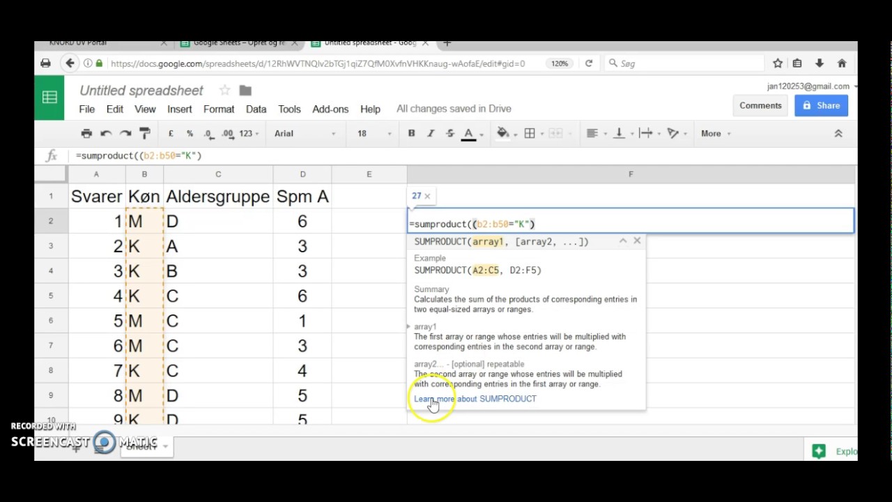 sumproduct i google sheets youtube google sheets sumproduct