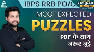 MOST EXPECTED PUZZLES FOR RRB PO/CLERK {PDF}