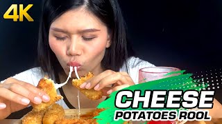ASMR MUKBANG  CHEESE POTATOES ROLL  BY NID THAI GIRL EATING