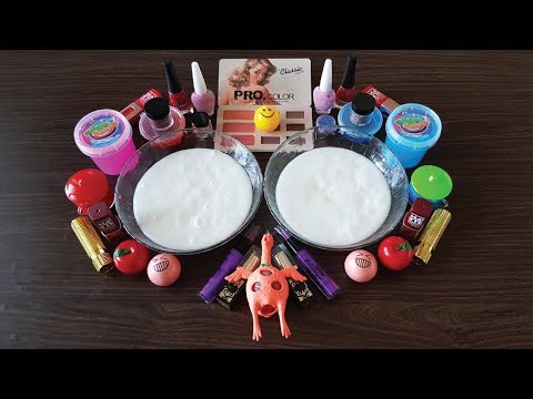 Most satisfying makeup slime mixing asmr  - Blue and red makeup eyeshadow challange