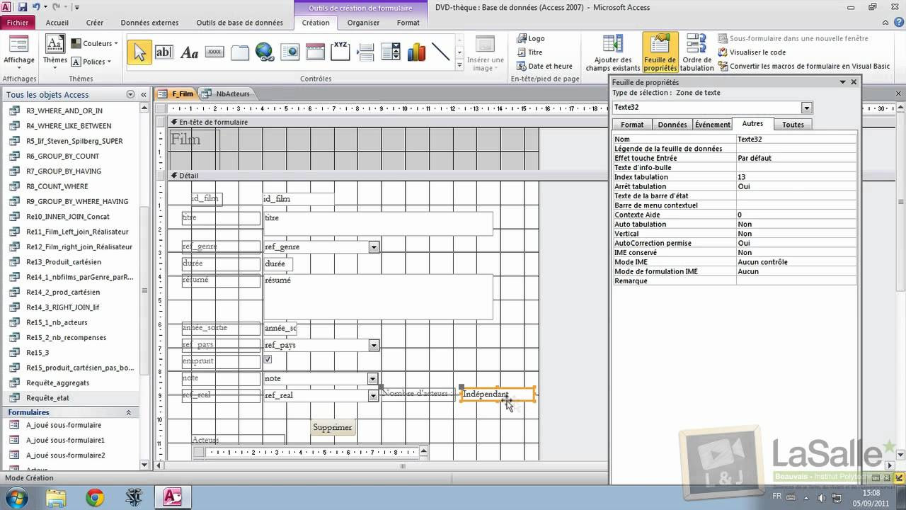 Microsoft Access 2010 - Macro et fonction RechDom() #A15