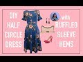 DIY: Cute and stylish circle dress with ruffled sleeves sewing projects beginner