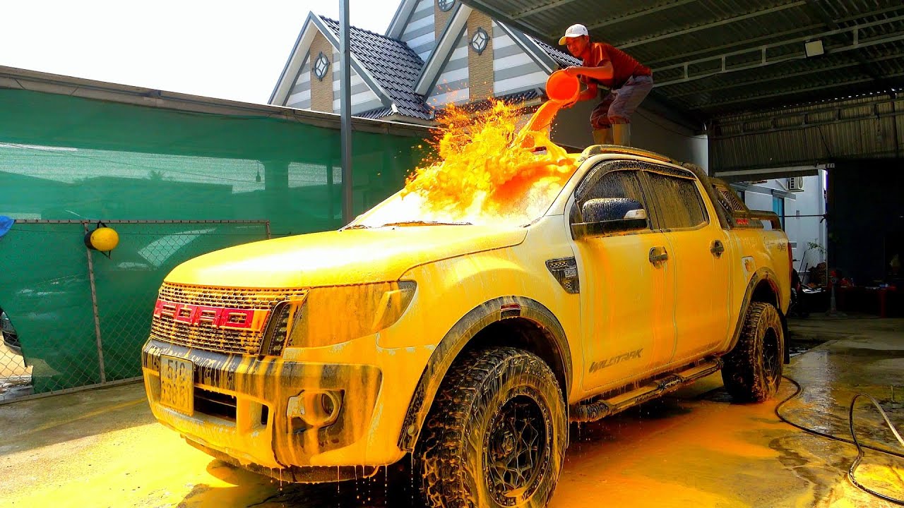 Cleaning details of Ford Ranger pickup truck, satisfying viewers! - YouTube