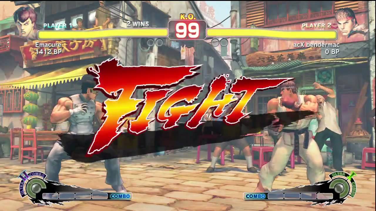 SSF4: Emacure (Fei Long) VS bendermac (Ryu)