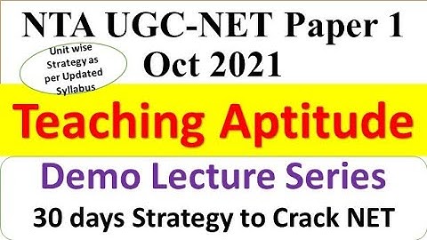 Teaching Aptitude Previous- 30 Days Strategy Series to Crack NET  - UGC  Paper 1 Oct 2021 Dr Trupti