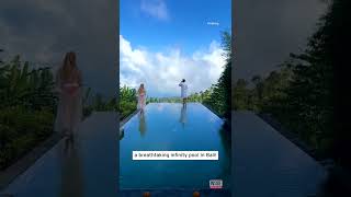 Woman Falls Into Infinity Pool After Romantic Photo Op #shorts