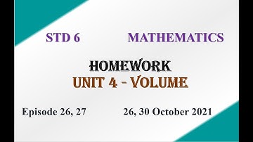 Worksheet | STD 6 | Unit 4 Volume| Mathematics | First Bell 2.0 VICTERS | 26, 30 October 2021