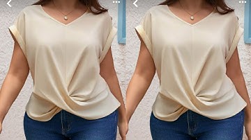 How to easily cut and sew a twist knot Blouse/Dart Manipulation Technique