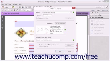 Certifying a PDF - Adobe Acrobat XI Training Tutorial Course