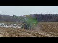 Cold November corn harvest with 4400 combine