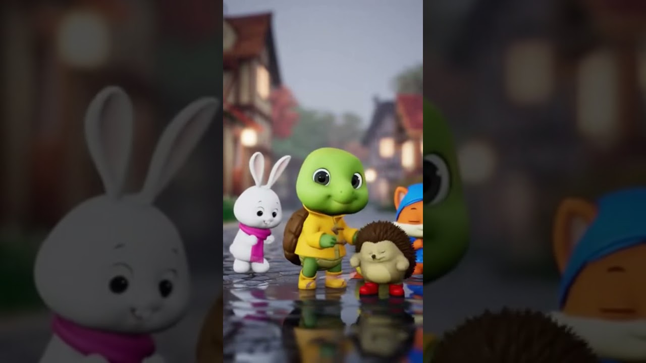 Turtle’s Happy Rain Dance 🐢🌧️ | Funny Jungle Dance Party | Feel-Good Animal Animation 🎶