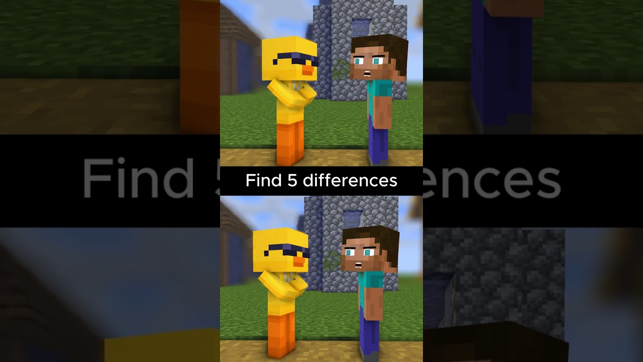 Find 5 differences. Baby Herobrine tries to do good deeds | Minecraft Animation #shorts #minecraft
