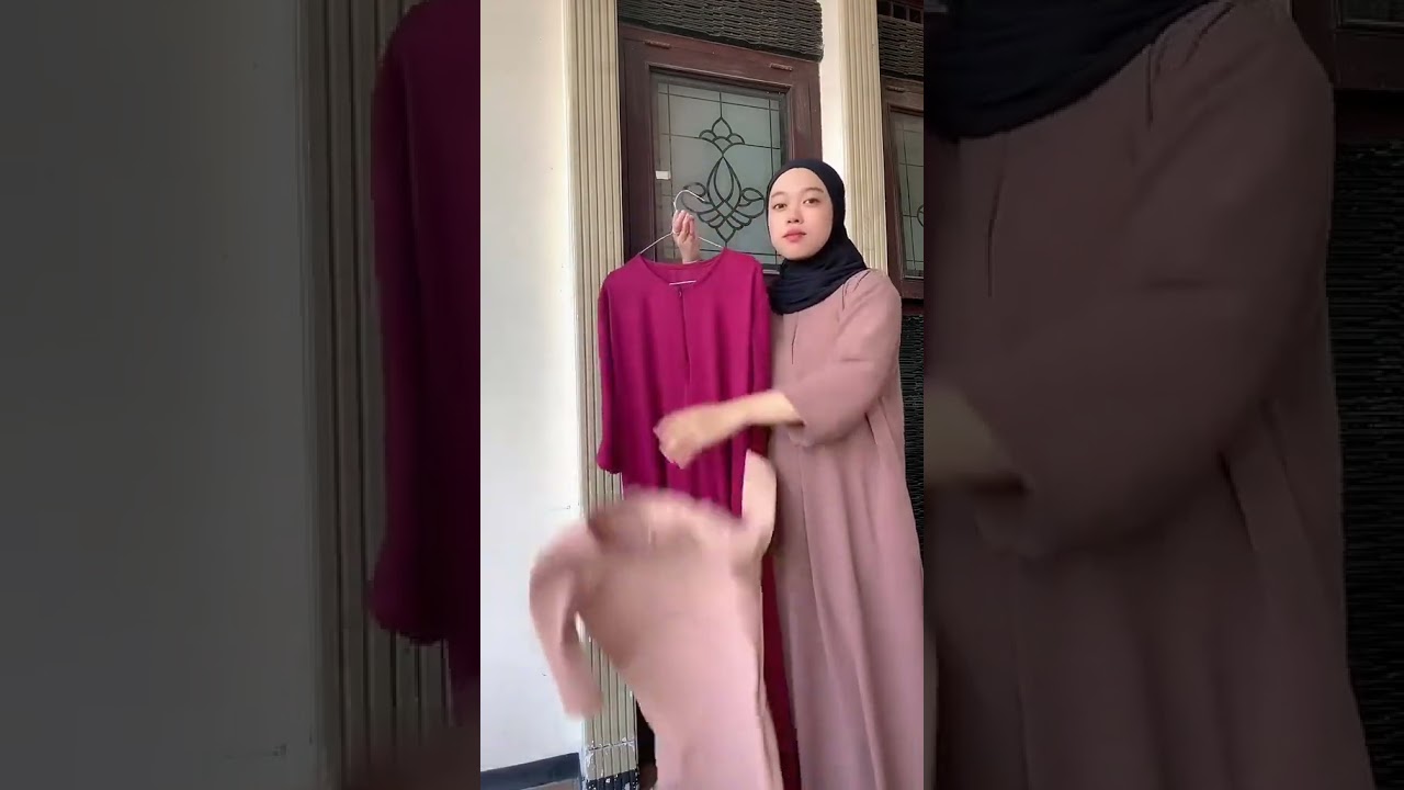 Daster Crinkle Premium Lengan 34 Polos Kekinian  