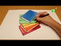 إرسم كتب ثلاثي الأبعاد فوق بعض MBC 3 3D ART 