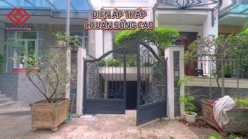 Mẫu cổng sắt nghệ thuật 2 cánh đơn giản, mở tự động - Motor âm sàn Vulcan 24V - 093.567.3688