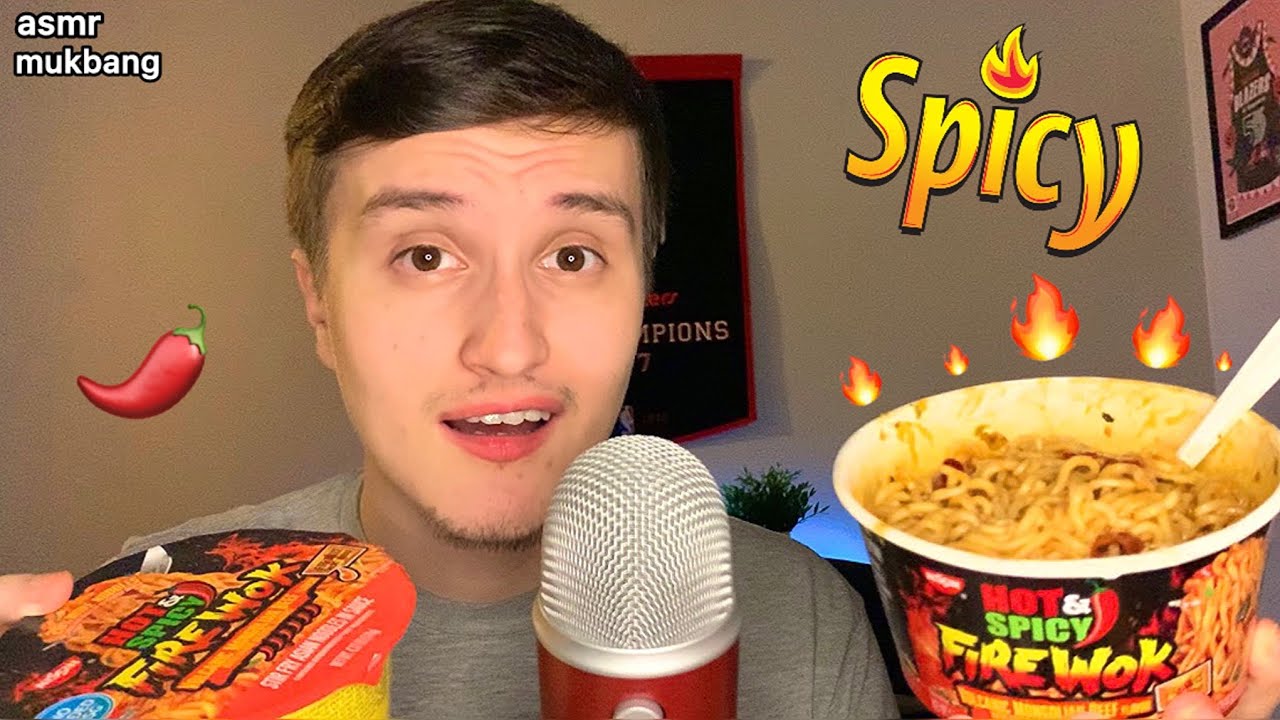 ASMR | Yummy SPICY Ramen Noodles Mukbang 🍲🔥 (relaxing eating sounds)
