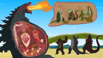 Rescue SHIN GODZILLA EARTH From GODZILLA & KONG: The Battle Against Digestive System - FUNNY CARTOON