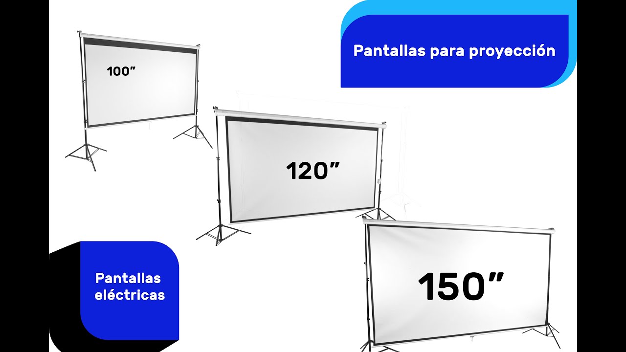 Pantalla para proyector enrollable Audiotek - Pantalla para cine en casa  desde 100 hasta 150 