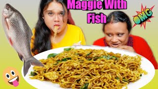 Weird Food Eating Challenge | Maggi With Fish | ASMR Mukbang || Bengali food Challenge ||