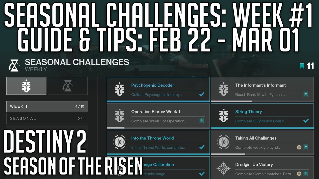 Seasonal Challenges Guide Week #1 - Season Of The Risen | Destiny 2