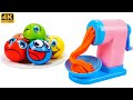 Satisfying Video l Playdoh Rainbow Noddles with Relax Balls Cutting ASMR  #13 | BiBi Asmr