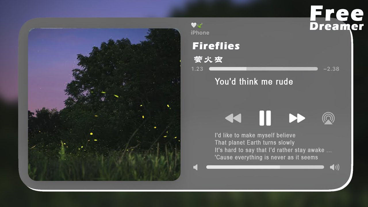 Watch Fireflies【萤火虫】Free Dreamer | Acoustic + R&B英文歌曲 #英文音樂 #最新英文歌 #英文歌 on YouTube Watch Fireflies【萤火虫】Free Dreamer | Acoustic + R&B英文歌曲 #英文音樂 #最新英文歌 #英文歌 on YouTube