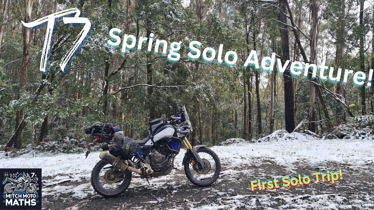 Riding in the snow on a T7! Solo camping adventure.