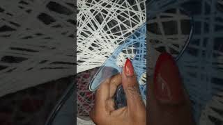 Yarn Lampshade final making procedure #craft #diy #yarn #lampshades