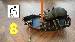 Spider Boat RC eight oar galley PART 8 in the bath