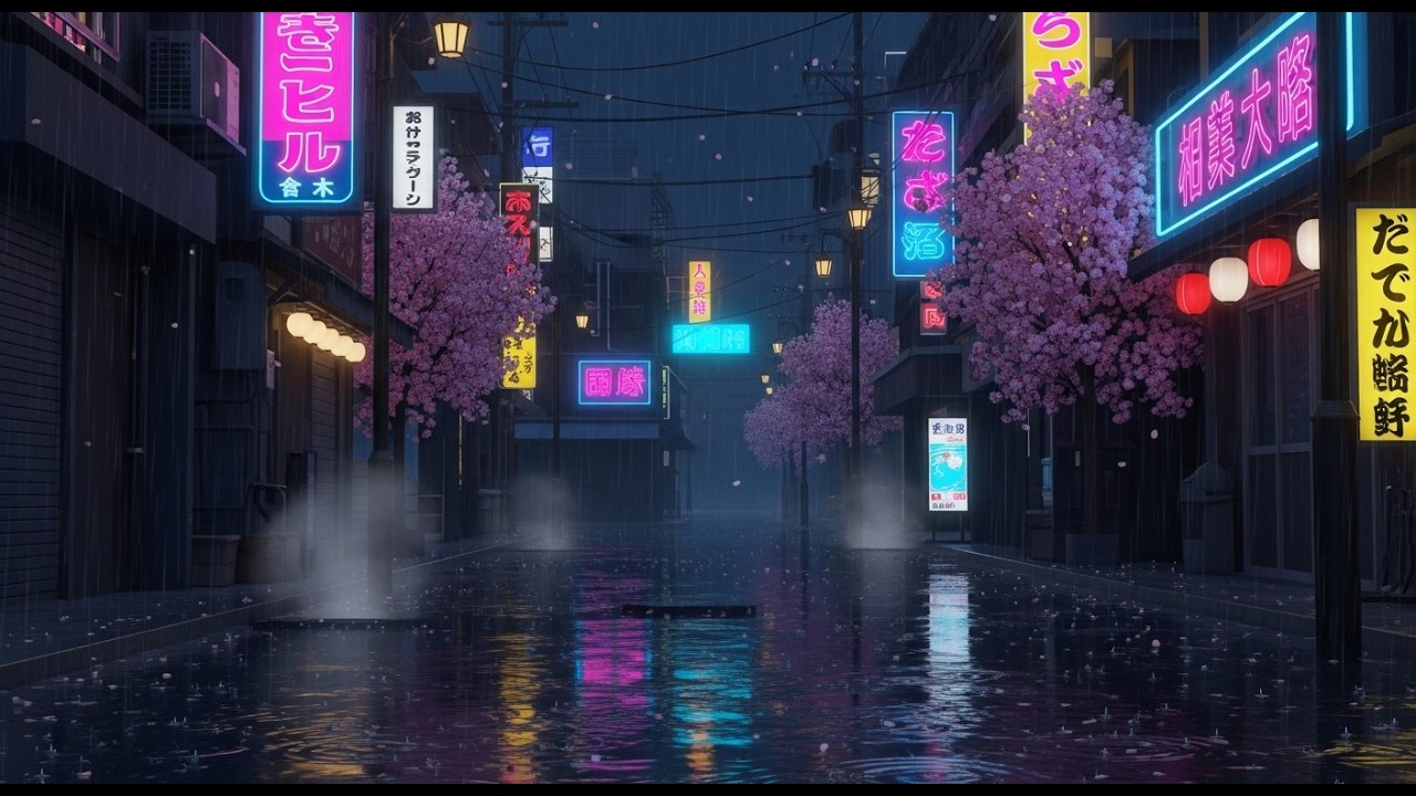 Rainy Night Over Japan 🌧️ Lofi Hip Hop Beats | 80s & 1990 | Urban Rain Lofi