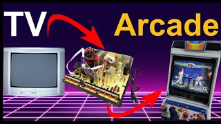 Adaptación  de TV CRT  a Arcade Aero city con chasis de Aliexpress