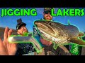 Jigging deep northern lake trout with giant tube jigs