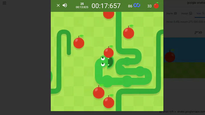 google snake game infinity mode (slow) 50 apples 00:28:009