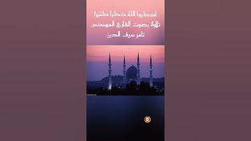 اذكروا الله ذكرا كثيرا.       تلاوة مؤثرة هادئة بصوت القارئ المهندس تامر سيف الدين