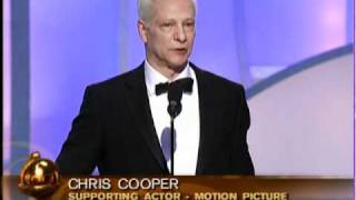 Chris Cooper Wins Best Supporting Actor Motion Picture - Golden Globes 2003