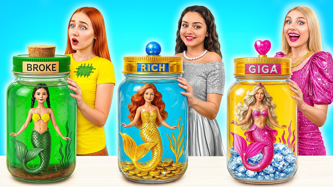 Строим Удивительный Кукольный Домик для Русалки | Бедная vs Богатая vs Гига Богатая Челлендж
