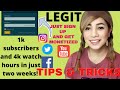 SIGN UP AND HACK YOUTUBE SUBSCRIBERS AND WATCH HOURS USING THIS SITE//MONETIZED YOUR CHANNEL IN 2WKS