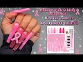 Makartt Pink &amp; Bling Polygel kit + xxl jelly iridescent marble nails | Breast Cancer Awareness month