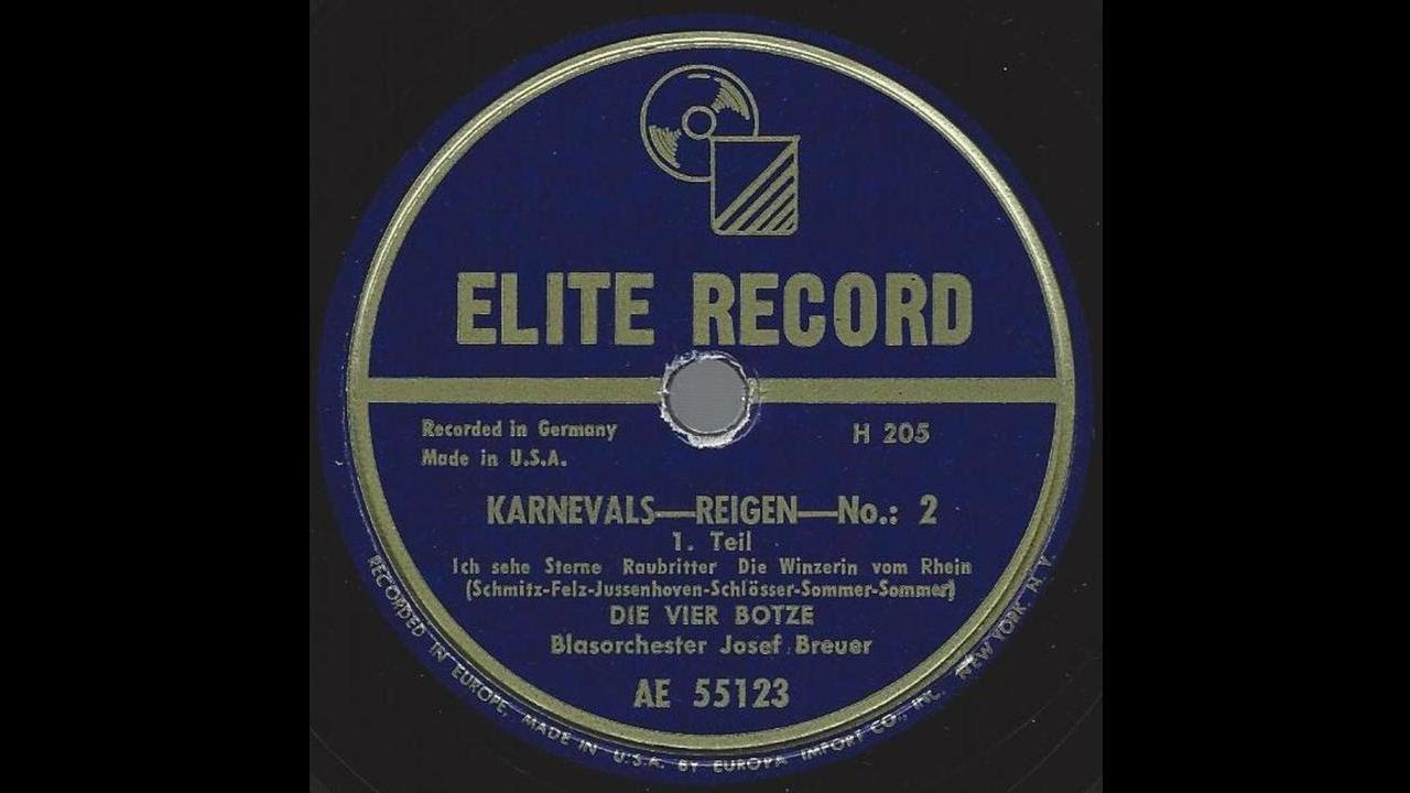 Die Vier Botze - Karnevals pt 1 - 50's German Pop Novelty on Elite 78 ...