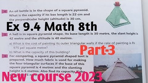 Math 8th Exercise 9.4 new course 2023| unit 9 Ex 9.4 Math 8 kpk and Punjab Textbook Part-3 SNC