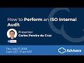How to Perform an ISO Internal Audit [live webinar]