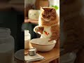 Fluffy Ginger Cat Creates Adorable Flour Cloud in Kitchen Pancake Mishap