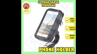 Phone Holder Motor Waterproof Tempat Dudukan Hp Di Stang Sepeda Resimi