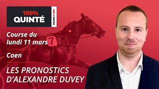 Pronostics Quinté PMU - 100% Quinté du Lundi 11 mars à Caen