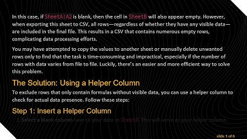 How to Export Excel Sheets to CSV Without Unwanted Formula Rows