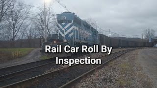 Hopper Car Roll By Inspection as Train Leaves the Harbor