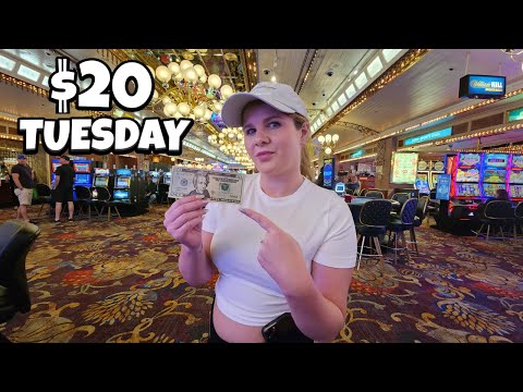 How Long Will $20 Last in Slots at 4 QUEENS in Las Vegas!?