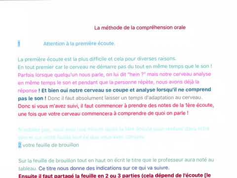 Méthode pour la compréhension orale  YouTube