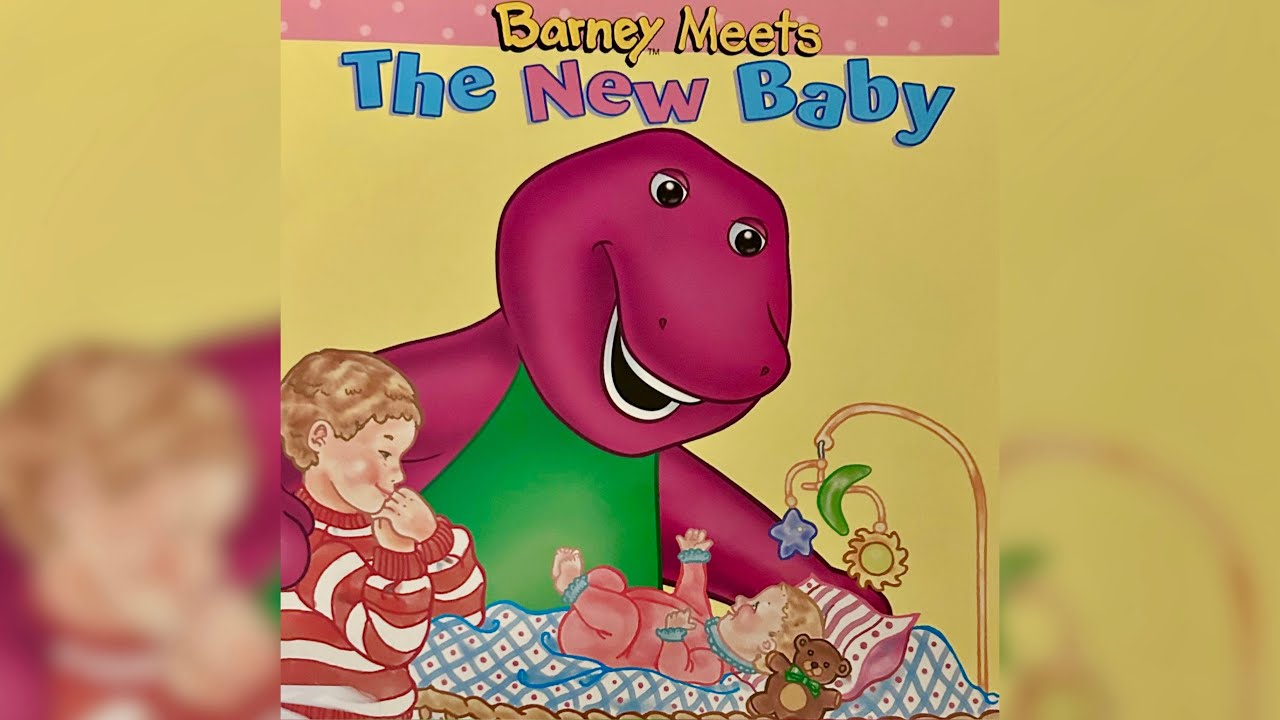 Barney meets the new baby 💜💛
